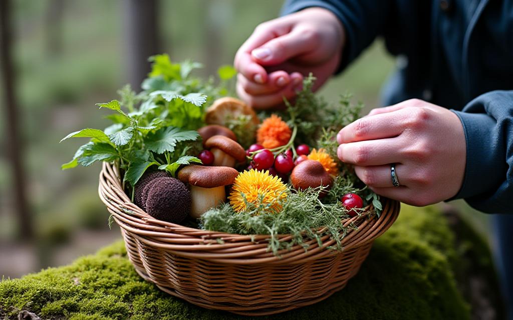 Sanking av ville urter og sopp
